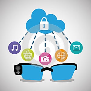 Wearable technology glasses cloud security media