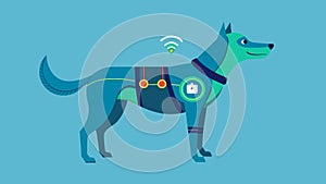 A wearable training vest for dogs that has sensors to record their movements during activities and provide feedback for