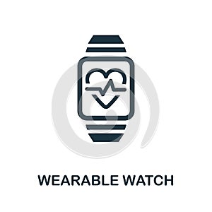 Wearable Watch icon. Simple element from digital healthcare collection. Filled Wearable Watch icon for templates, infographics and