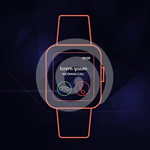 Wearable watch outline vector