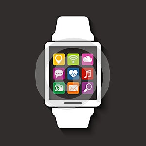 Wearables technology device with apps icons