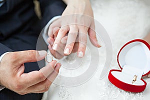 Wearing wedding ring on hand