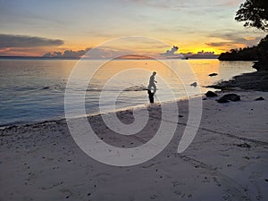 Weary Fisher Folk Retiring at Sunset photo