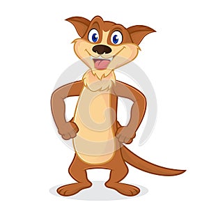 Weasel cartoon mascot smiling