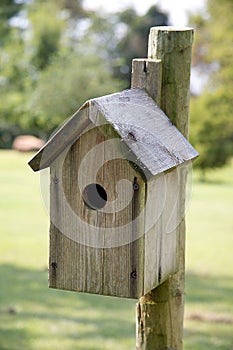 Weasthered Wooden Bird House