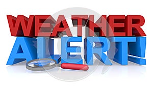 Weather alert on white