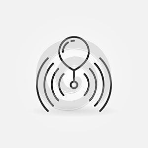 Weather Balloon or Radiosonde vector concept line icon or symbol
