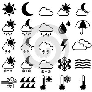 Weather Black and White Icons