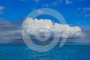 Weather changing in Tropes, Coumulonimbus Clouds over Pacific Ocean, South Sea