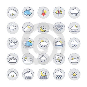 Weather Colored Line Icons 1