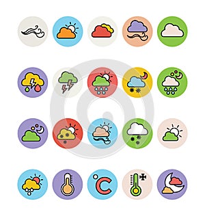 Weather Colored Vector Icons 1