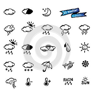 Weather doodle , icons