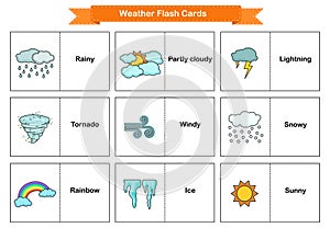 Weather Flash Cards - Collection Ð¾f environment and weather
