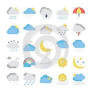 Weather Flat Colored Icons 1