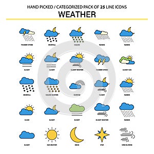 Weather Flat Line Icon Set - Business Concept Icons Design