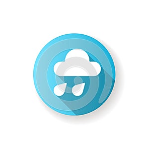 Weather forecast app blue flat design long shadow glyph icon