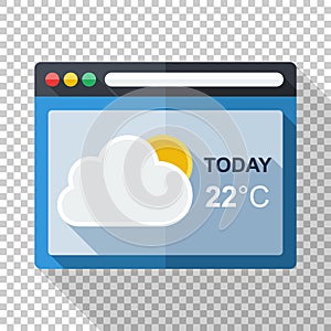 Weather forecast application icon on transparent background