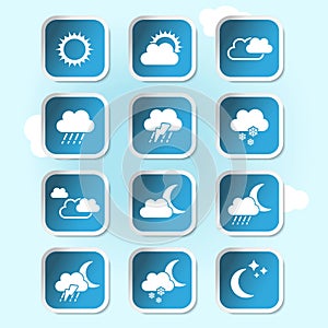 Weather forecast, banners, buttons -weather symbol
