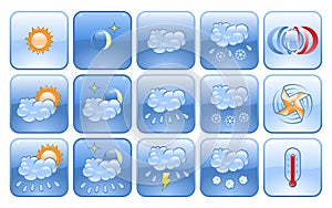 Weather forecast icon set