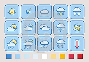 Weather forecast icon set