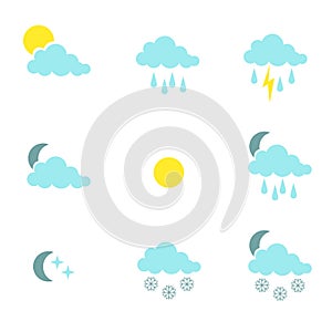 Weather forecast icons vector/illustration