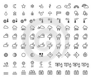 Weather Forecast & Meteorology outline icons