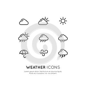 Weather Forecast Mobile and Web Application Button Symbol