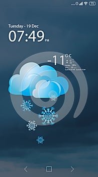 Weather forecast widget. Mobile application