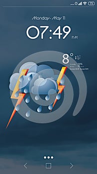 Weather forecast widget. Mobile application