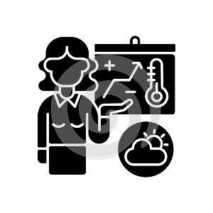 Weather forecasters black glyph icon