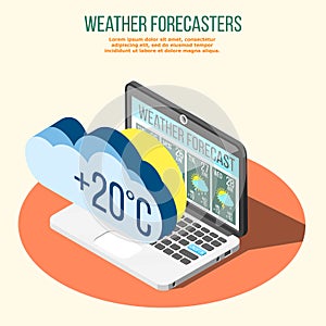 Weather Forecasters Isometric Composition