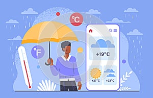Weather forecasting vector concept