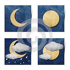 Weather grunge recycled paper craft stick on white