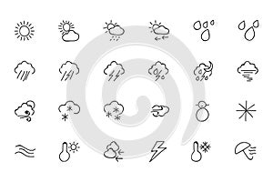 Weather Hand Drawn Doodle Icons 2