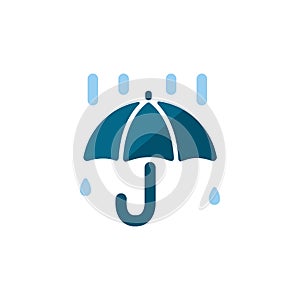 Weather icon illustration / hard rain , heavy rain