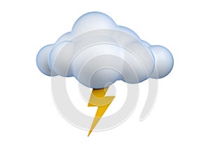Weather icon Lightning 3d rendering