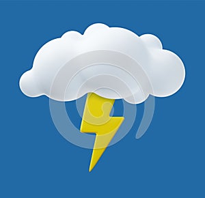 Weather icon Lightning 3d