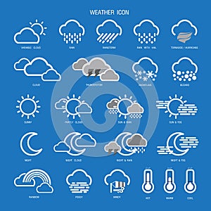 Weather Icon Outline Set Collection.Vector illustration.