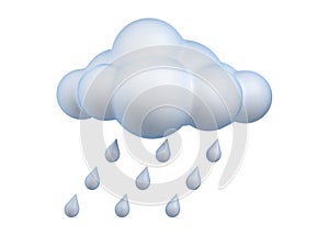 Weather icon Rain 3d rendering
