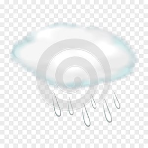 Weather icon with raincloud and raindrops