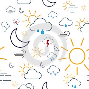 Weather Icon Seamless Pattern Tile