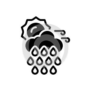 Black solid icon for Weather, season and climate photo