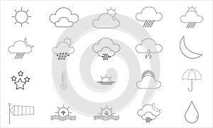 Weather icon set. Can be used for web and mobile apps.