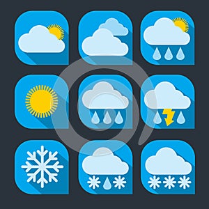 Weather icon set flat