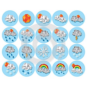 Weather icon set. Vector illustration decorative design