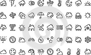 Weather icons High-Quality Vector Icons Collection with Editable Stroke. Ideal for Professional and Creative Projects photo