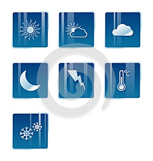 Weather icons, moon, sun, cloud