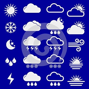 Weather Icons For Print, Web or Mobile App white.