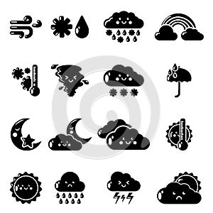 Weather icons set, simple style