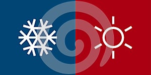 weather icons Snowflake and Sun
